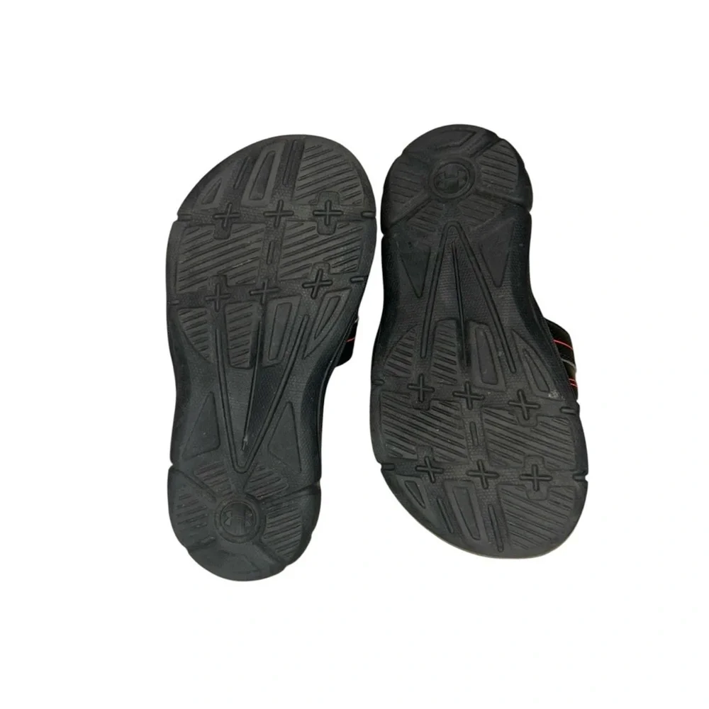 Under Armour Kids Slides 13K Black Red Athletic Sandals Comfort